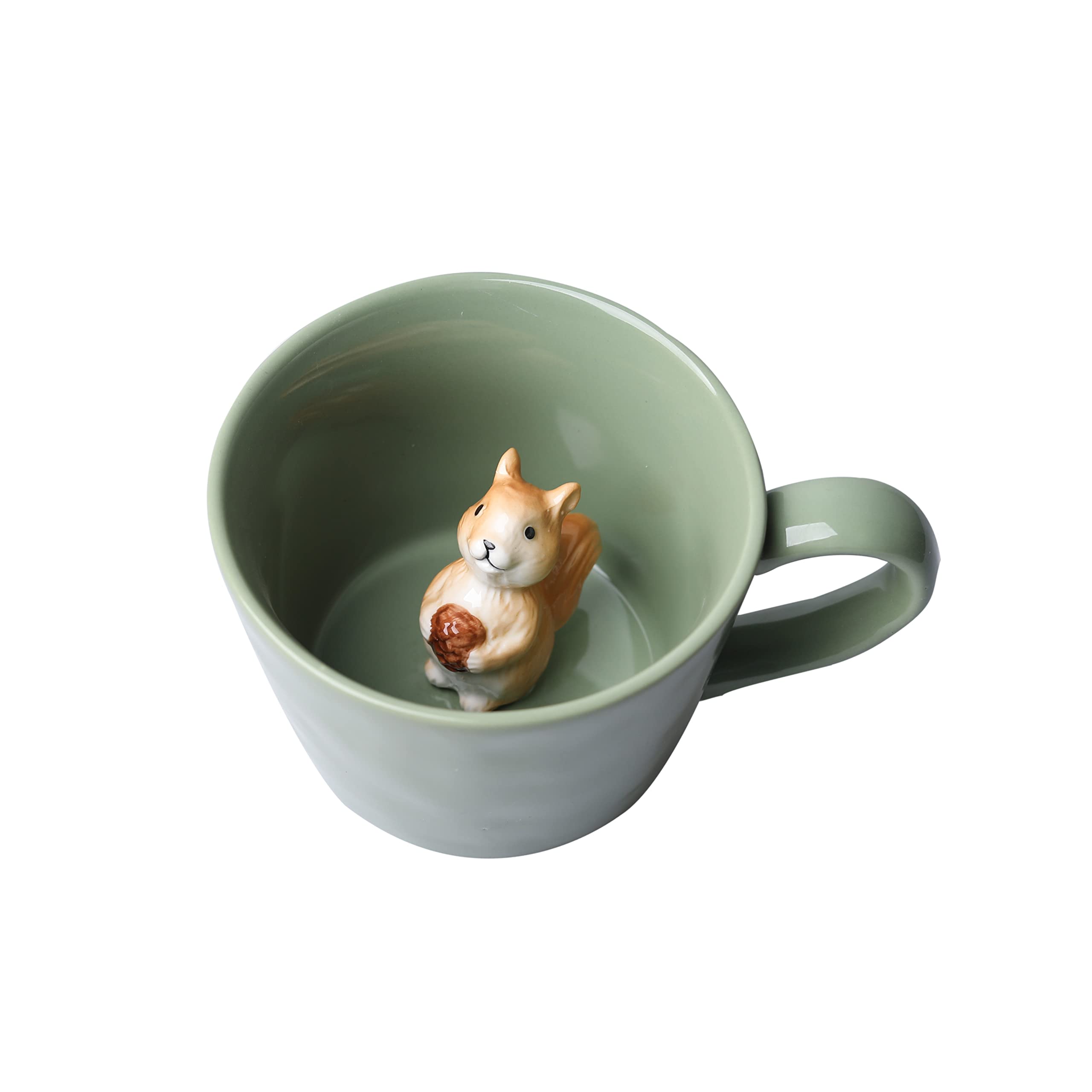 DIHOclub Taza cerámica ardilla oculta 3D, ideal para café.