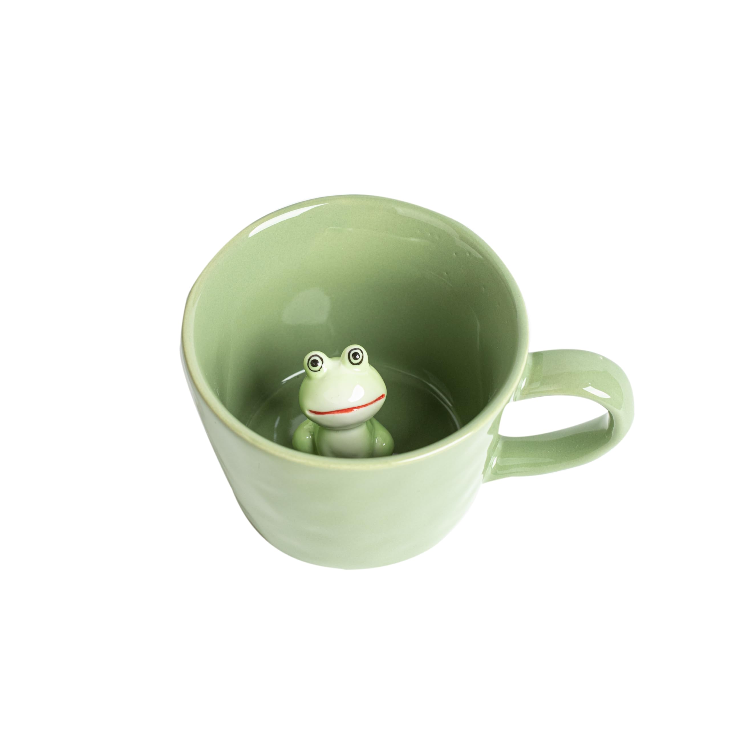 DIHOclub taza de café con rana 3D interior, ideal para amantes de la naturaleza