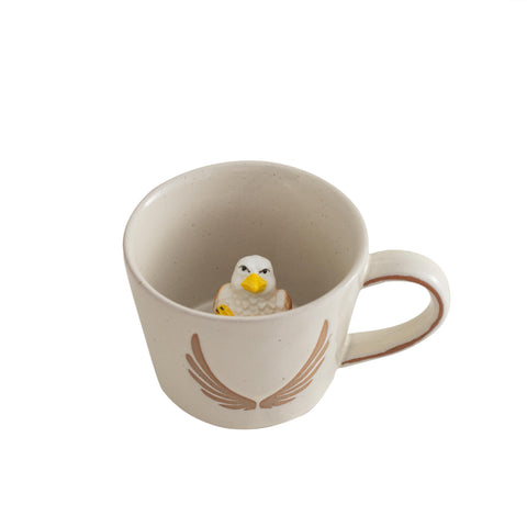 DIHOclub Eagle: taza cerámica 3D interior con águila mirándote, ideal para café