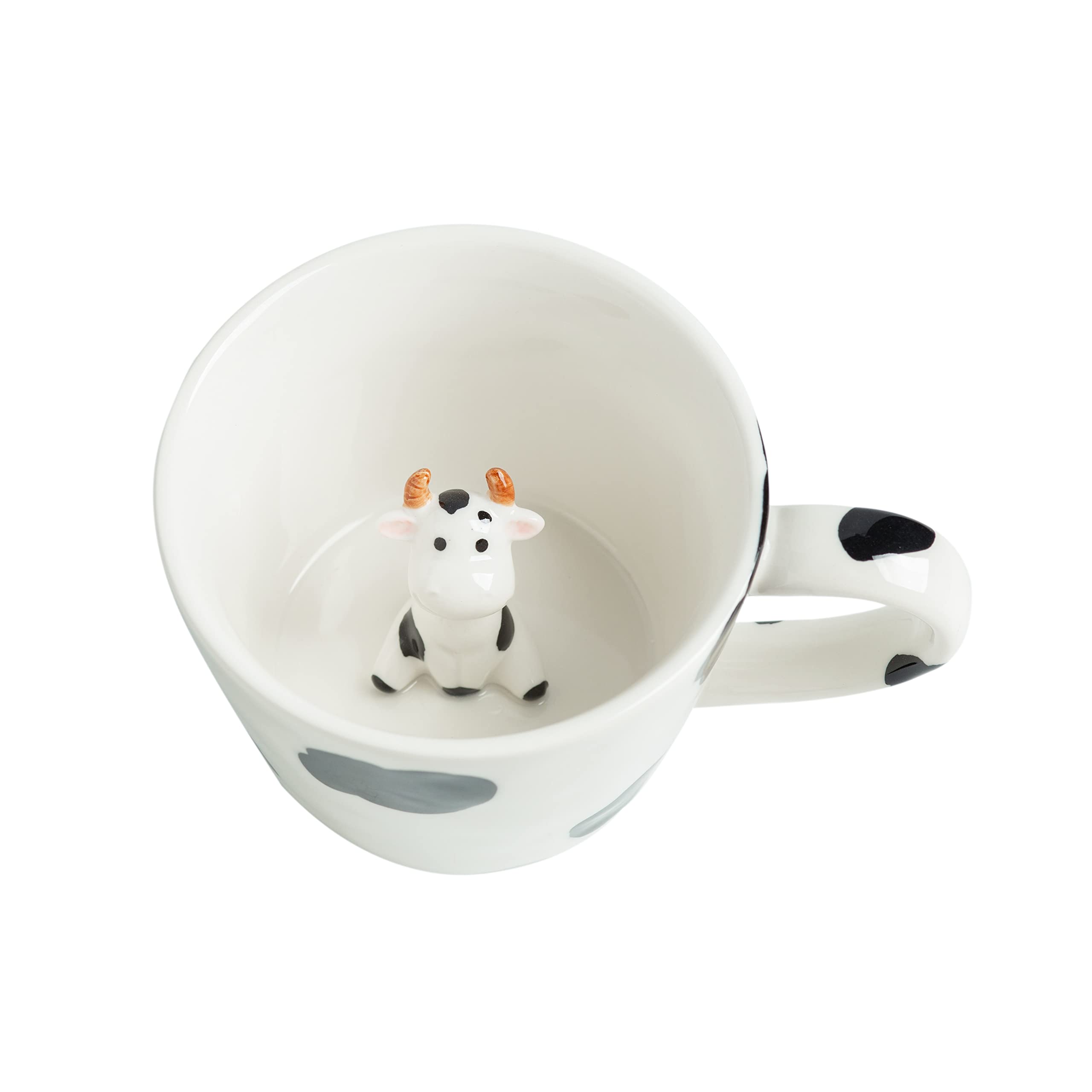 DIHOclub taza cerámica con vaca 3D escondida, perfecta para despertar curiosidad en cada sorbo.