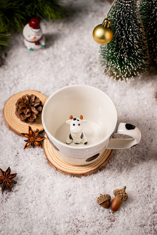 DIHOclub taza cerámica vaca sonriente, ideal para empezar el día con alegría.
