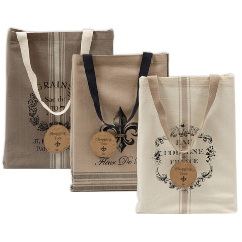 Bolsas de lona impresas con diseño francés de DII, ideales para compras o uso diario.