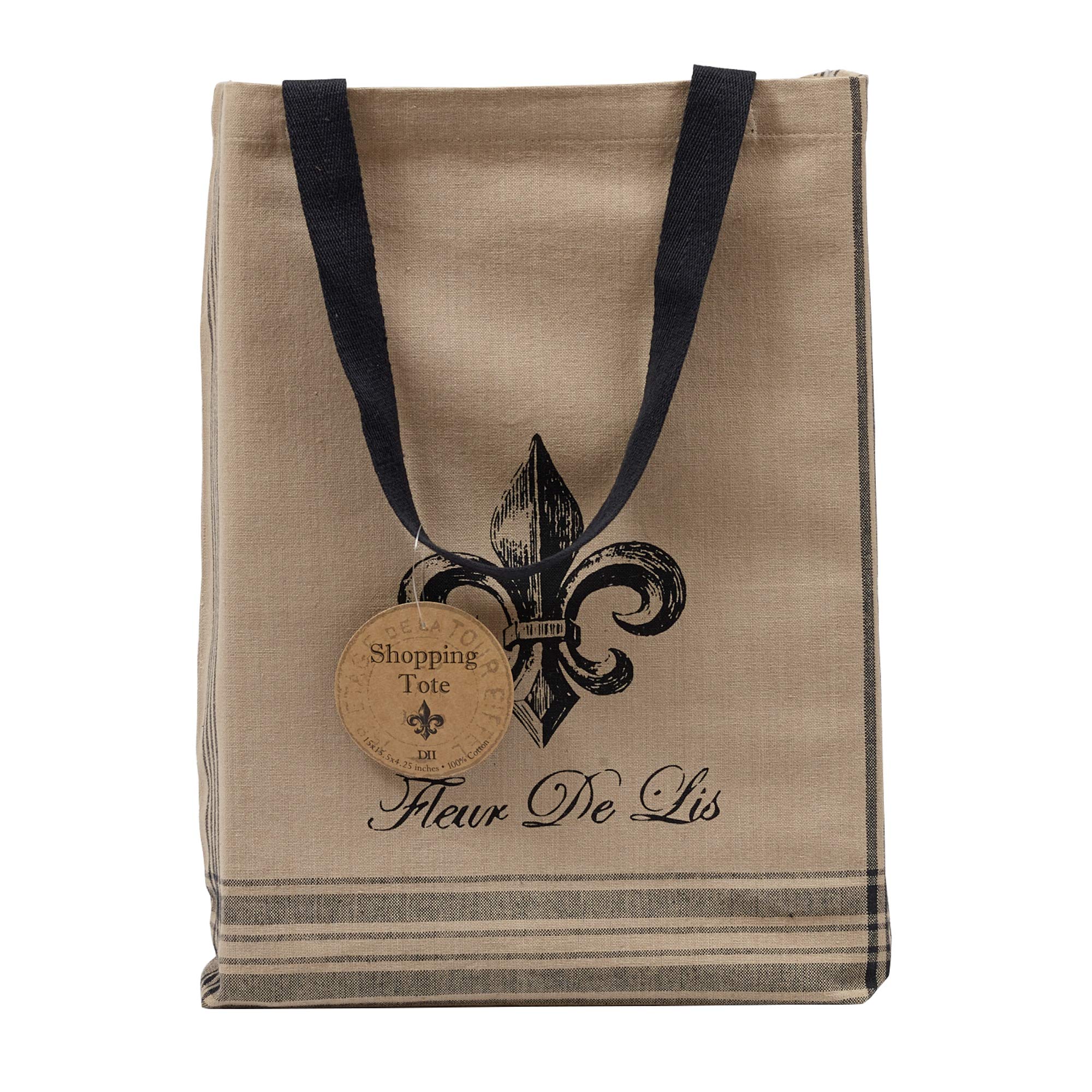 Bolsa de lona duradera 100% algodón de DII con diseño francés para compras sostenibles.