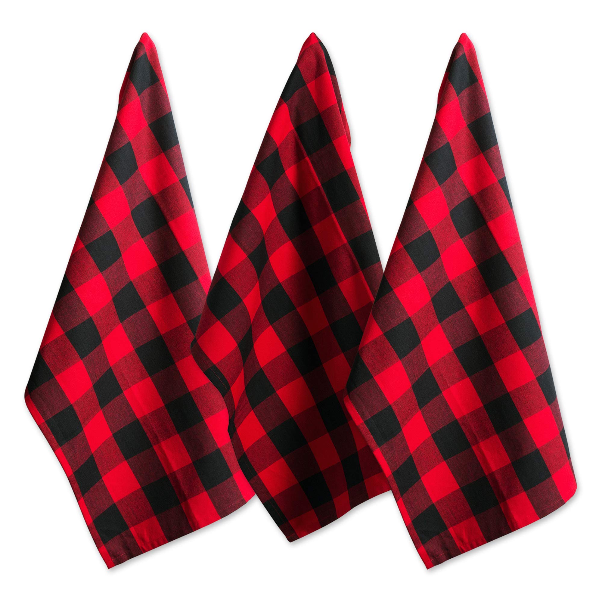 Toallas de cocina DII Buffalo Check, conjunto de 3 piezas, ideal para secar platos y manos.