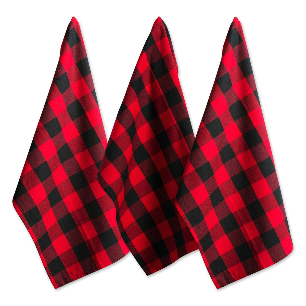 Toallas de cocina DII Buffalo Check, conjunto de 3 piezas, ideal para secar platos y manos.