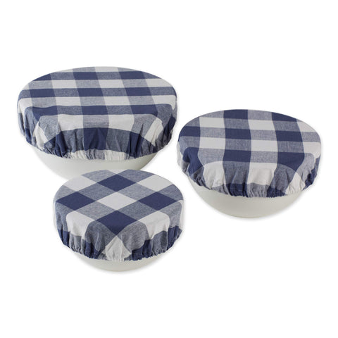 Cubiertas DII para tazones grandes en tela con diseño de cuadros y funcionalidad de tapa