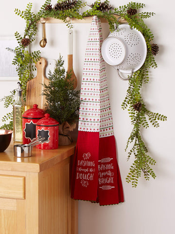 Conjunto DII para cocina en Navidad: toalla decorativa para la escena festiva.