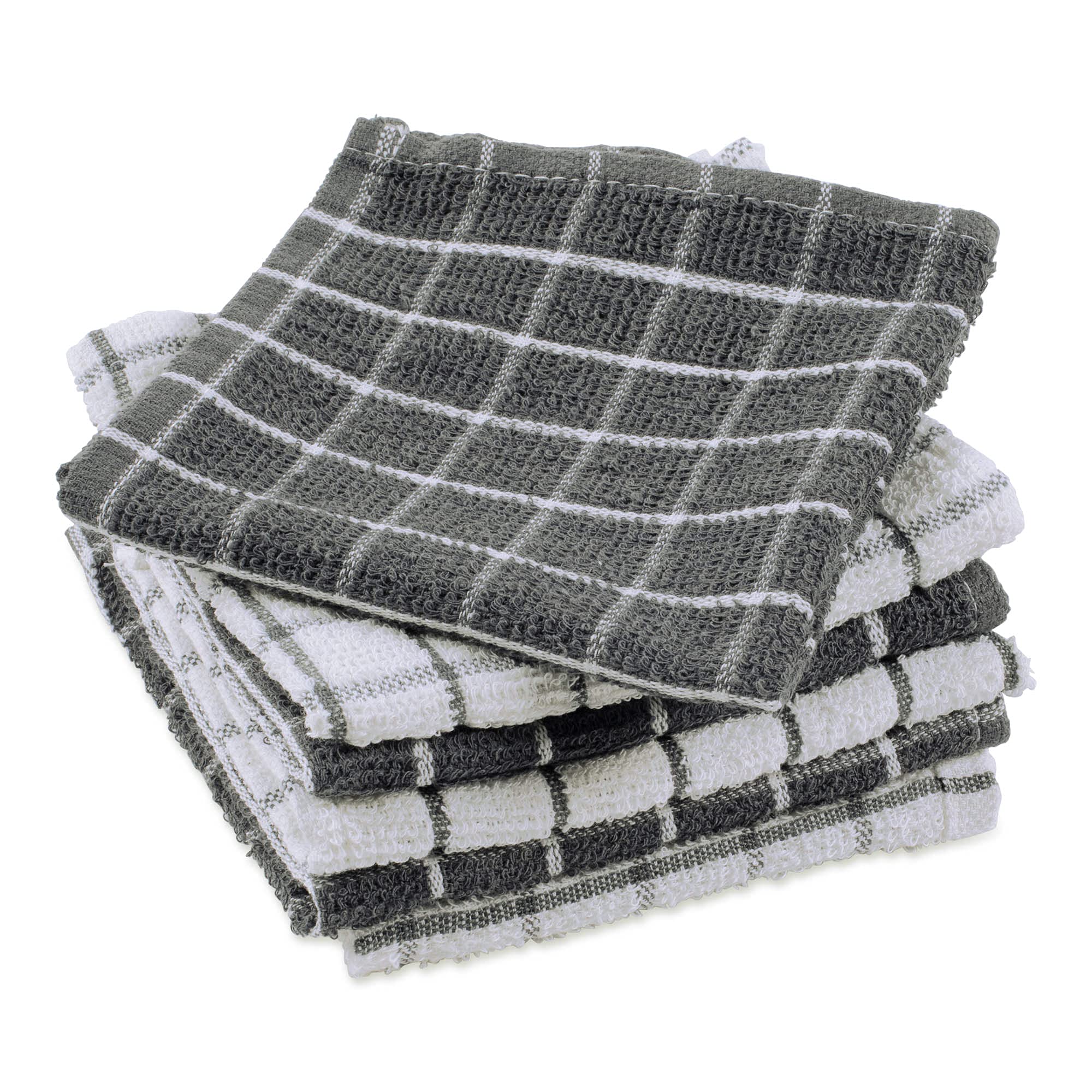 Panos de cocina DII gris 12x12, ideal para derrames rápidos.