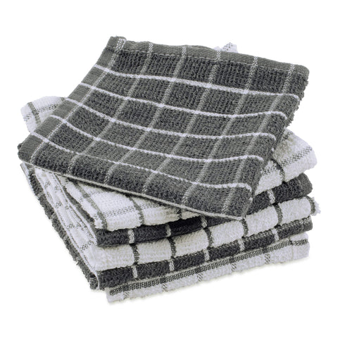 Panos de cocina DII gris 12x12, ideal para derrames rápidos.