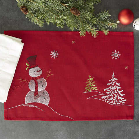DII posaplatos navidad con árboles bordados, ideal para combinar con la vajilla.