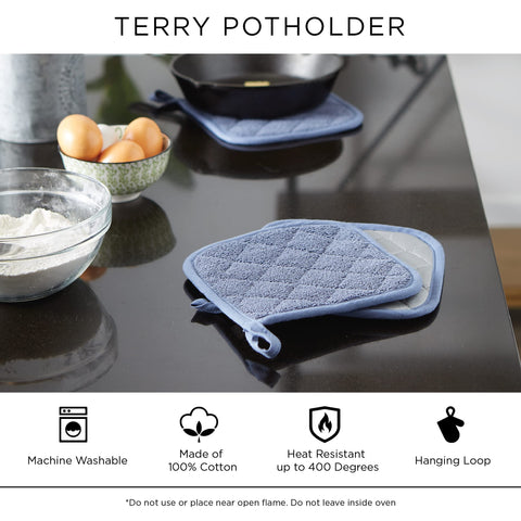 DII Potholder Basic Terry Gris: color neutro que combina con cualquier cocina