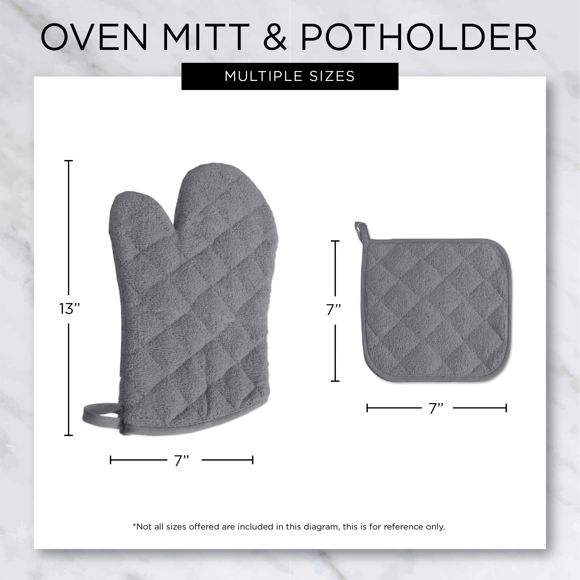 DII Potholder Basic Terry Gris: doble función como posavasos para ollas
