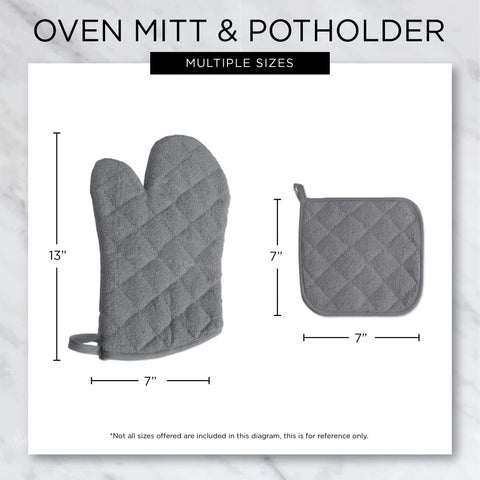 DII Potholder Basic Terry Gris: doble función como posavasos para ollas