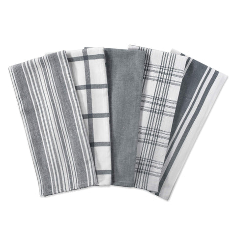 Toallas DII, tejido 100% algodón gris, absorbentes para derrames y secado rápido.