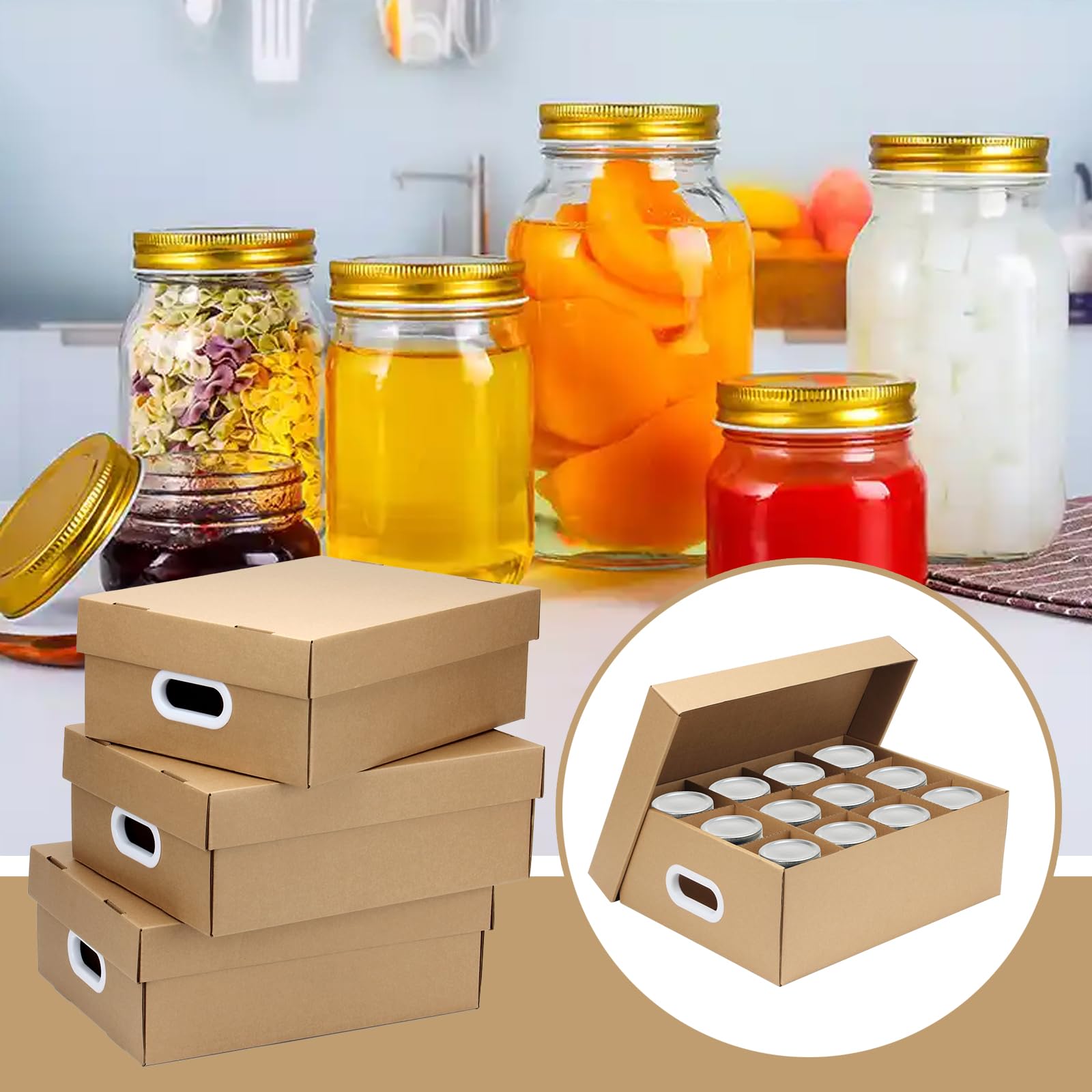 DIICCYO cajas para transportar frascos mason, movimiento fácil y seguro