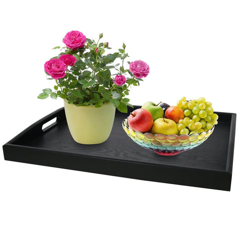 Bandeja Dillman para desayuno rectangular con asas grandes, práctica para servir.
