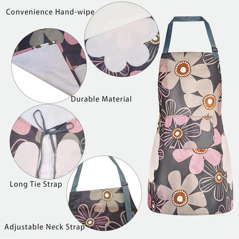 DILLMAN delantal floral ajuste cuello para comodidad en la cocina diaria
