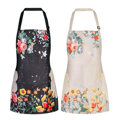 Delantal floral de DILLMAN con bolsillos grandes para utensilios