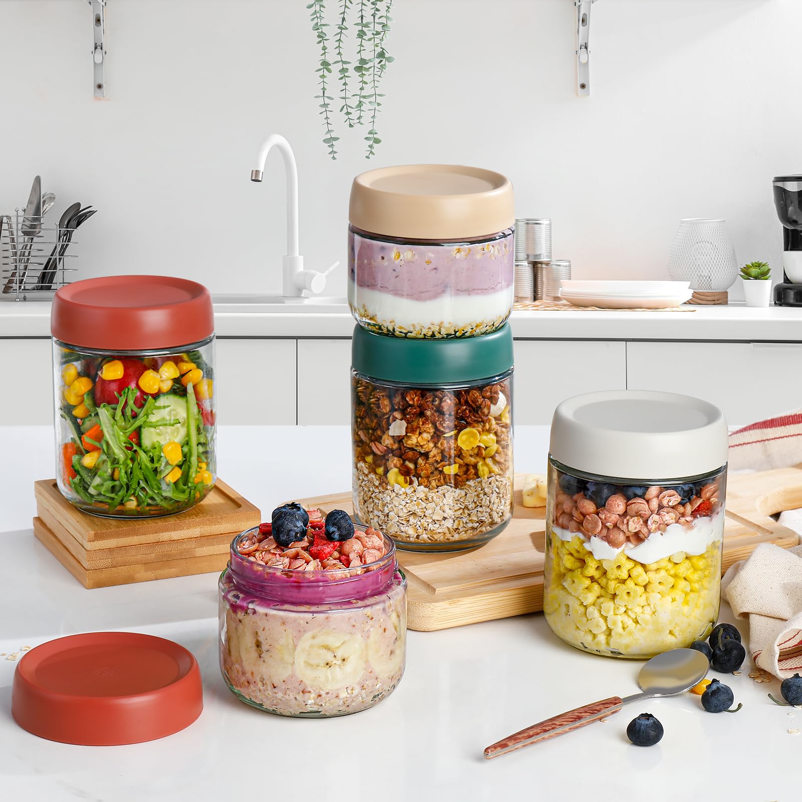 DIMBRAH tapas apilables para ahorro de espacio en la despensa