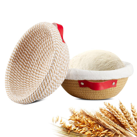 Dimola banneton de algodón redondo para fermentación óptima de la masa.