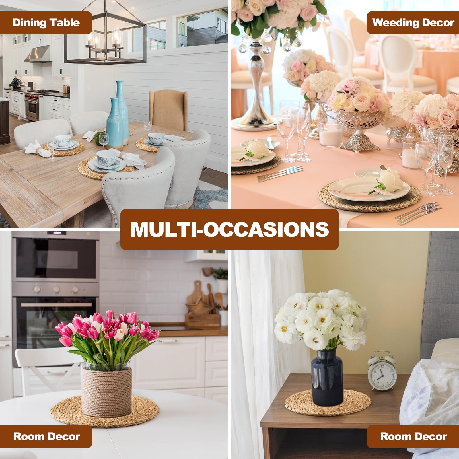 Dimpola mantel redondo para usos en bodas y cenas con estilo natural