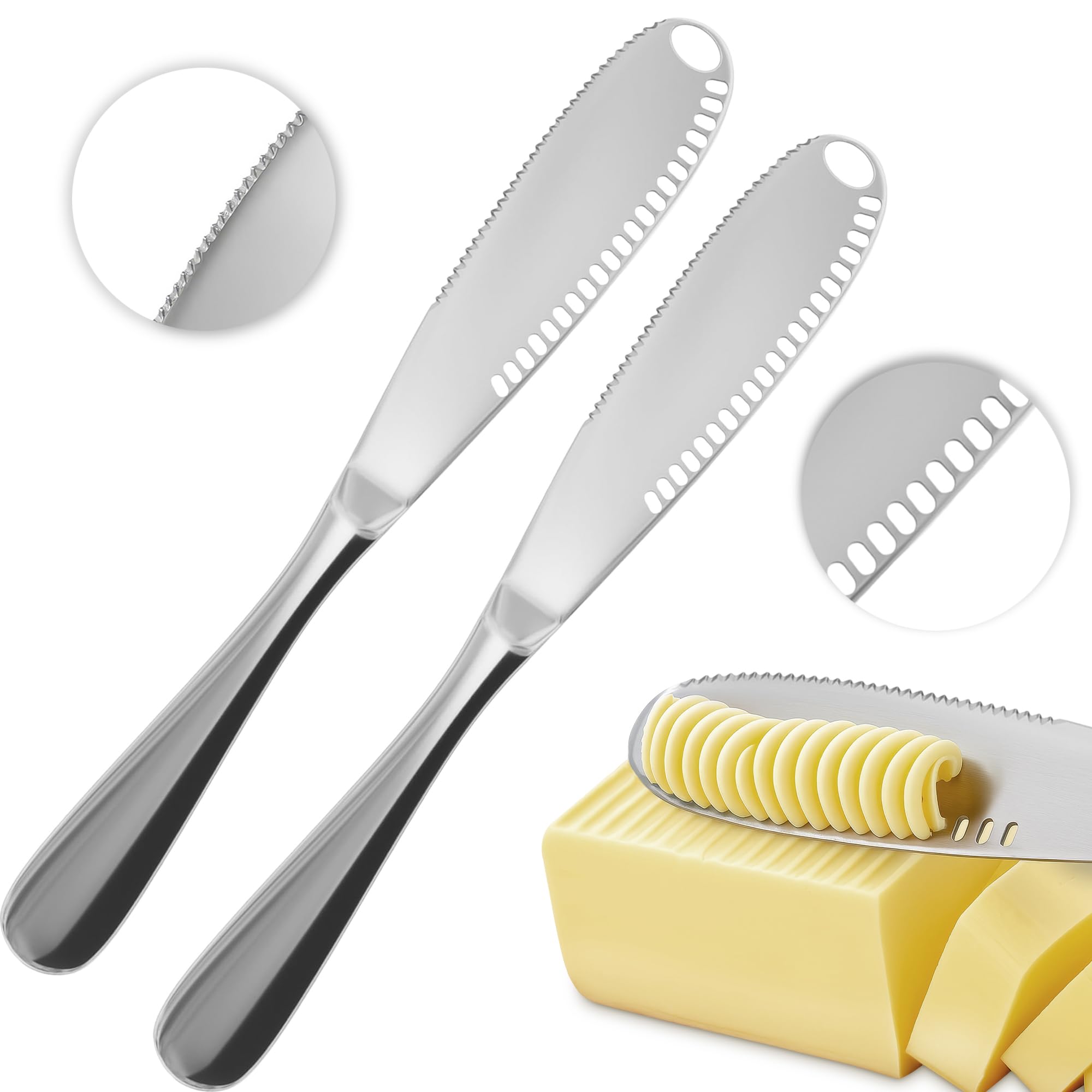 Dimrom 3 en 1 cuchillo mantequilla dos unidades para cortar yUntar con facilidad