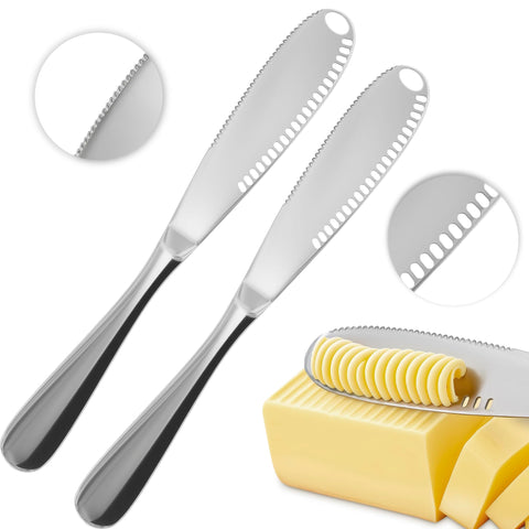 Dimrom 3 en 1 cuchillo mantequilla dos unidades para cortar yUntar con facilidad