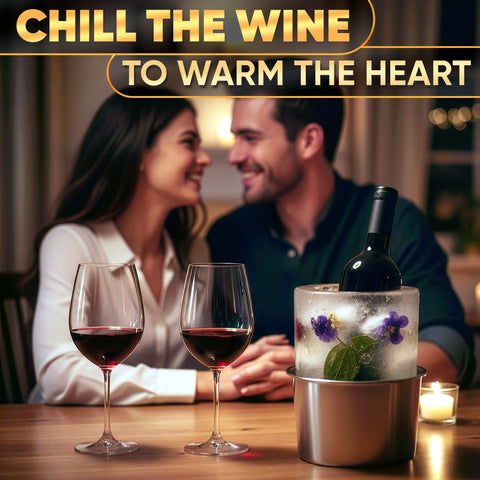 DIMROM balde hielo para vino con soporte metálico ofrece presentación estable.