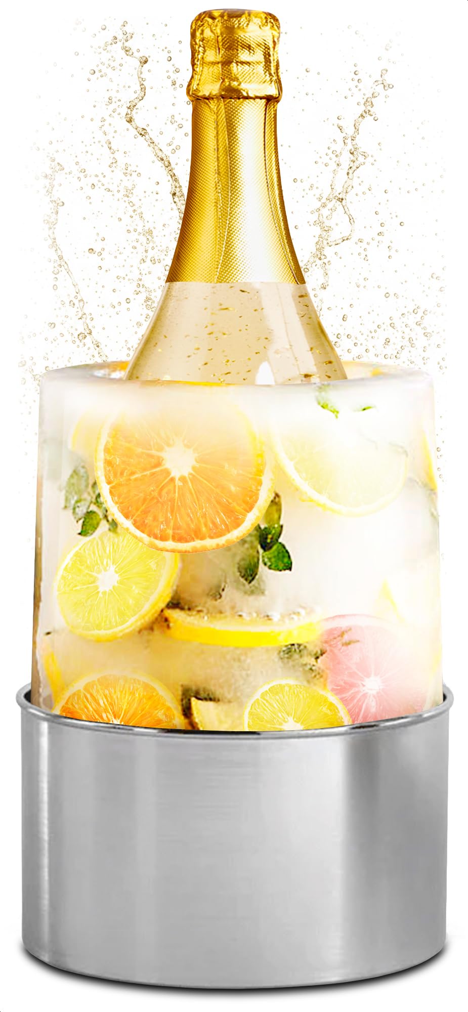 DIMROM molde hielo champagne botella mantiene bebidas frías para celebraciones elegantes.