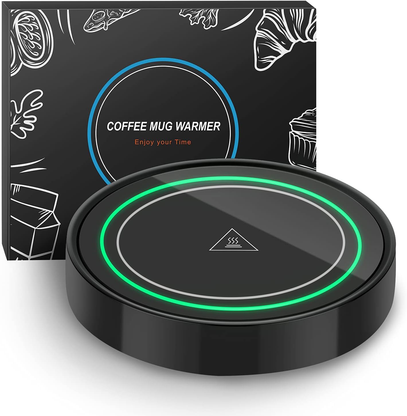 Dimux calienta-tazas con gravedad e indicador para mantener el café caliente fácilmente.