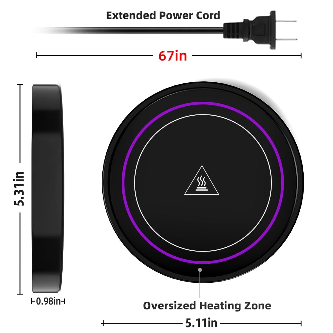 Dimux Compatibilidad con tazas de metal, cerámica y vidrio