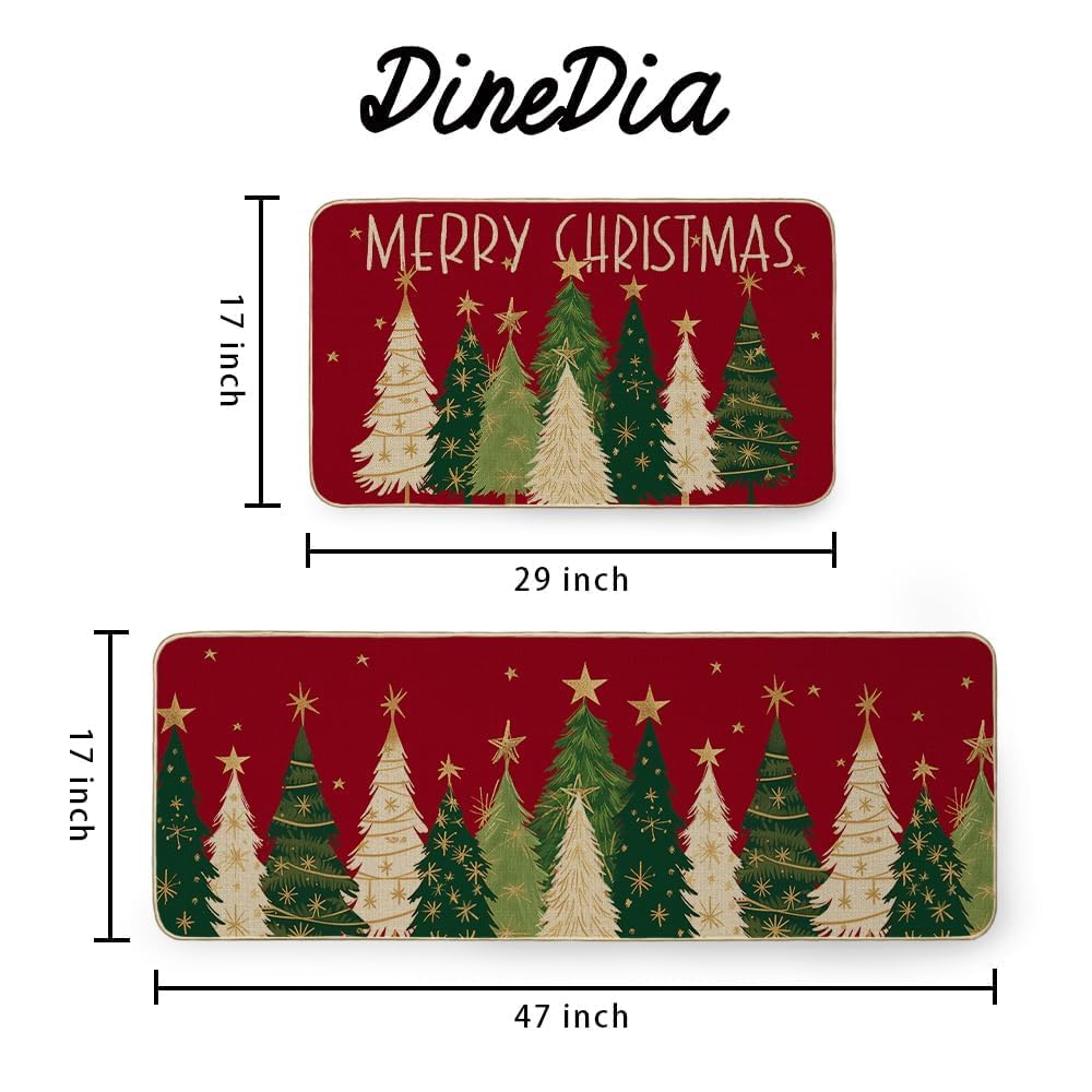 DineDia estrella navideña, alfombra de cocina decorativa para paso diario