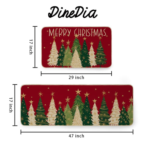DineDia estrella navideña, alfombra de cocina decorativa para paso diario