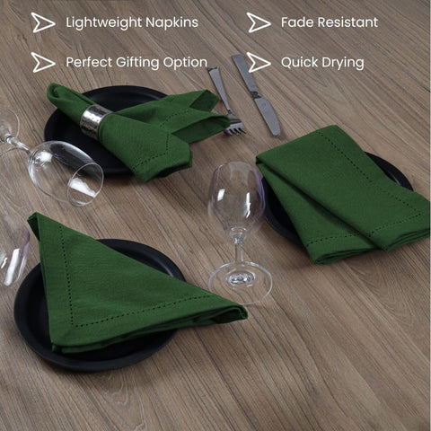 DineNest servilletas color verde muestran elegancia y practicidad.