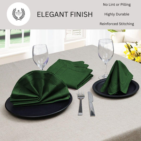 DineNest servilletas verde para cenas formales y eventos.