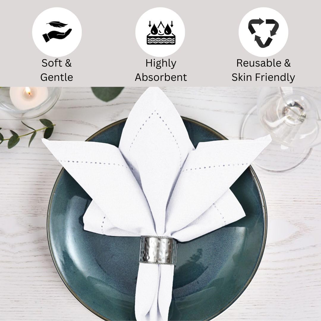 DineNest servilleta blanca, alta absorbencia para derrames y comidas