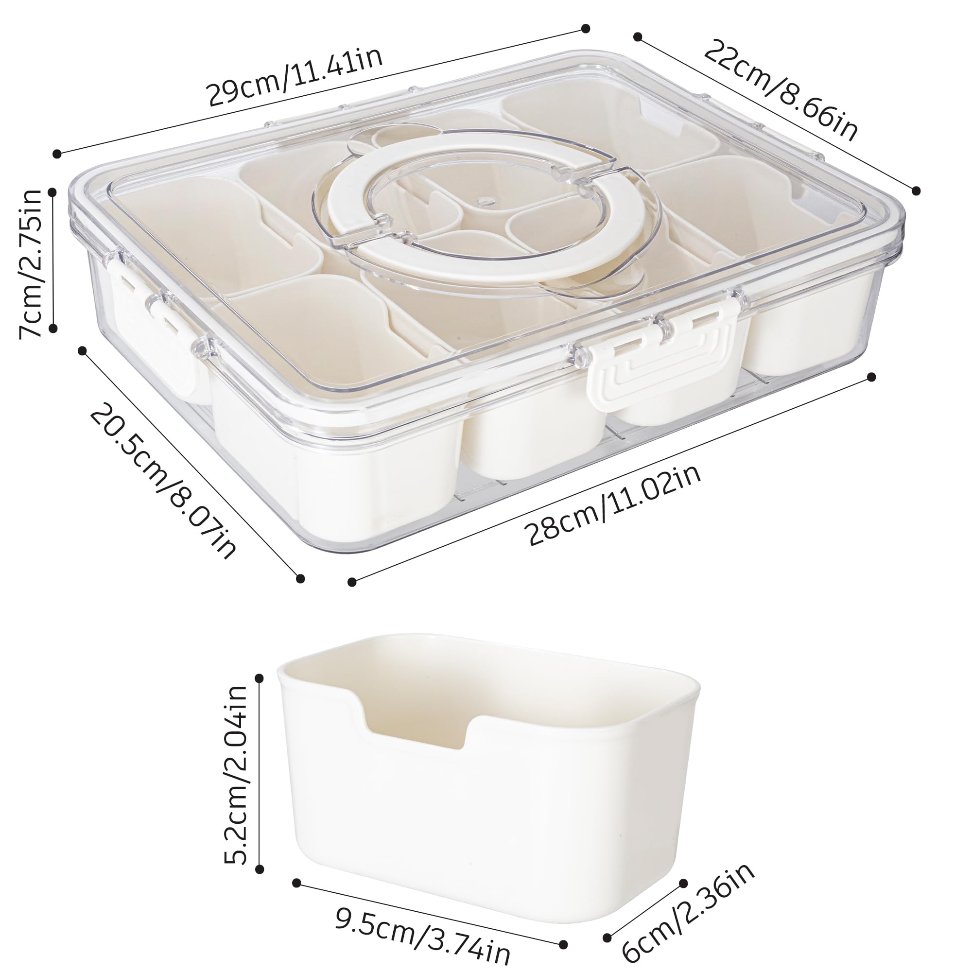Dingerjar bandeja portátil para aperitivos, ideal para llevar a fiestas