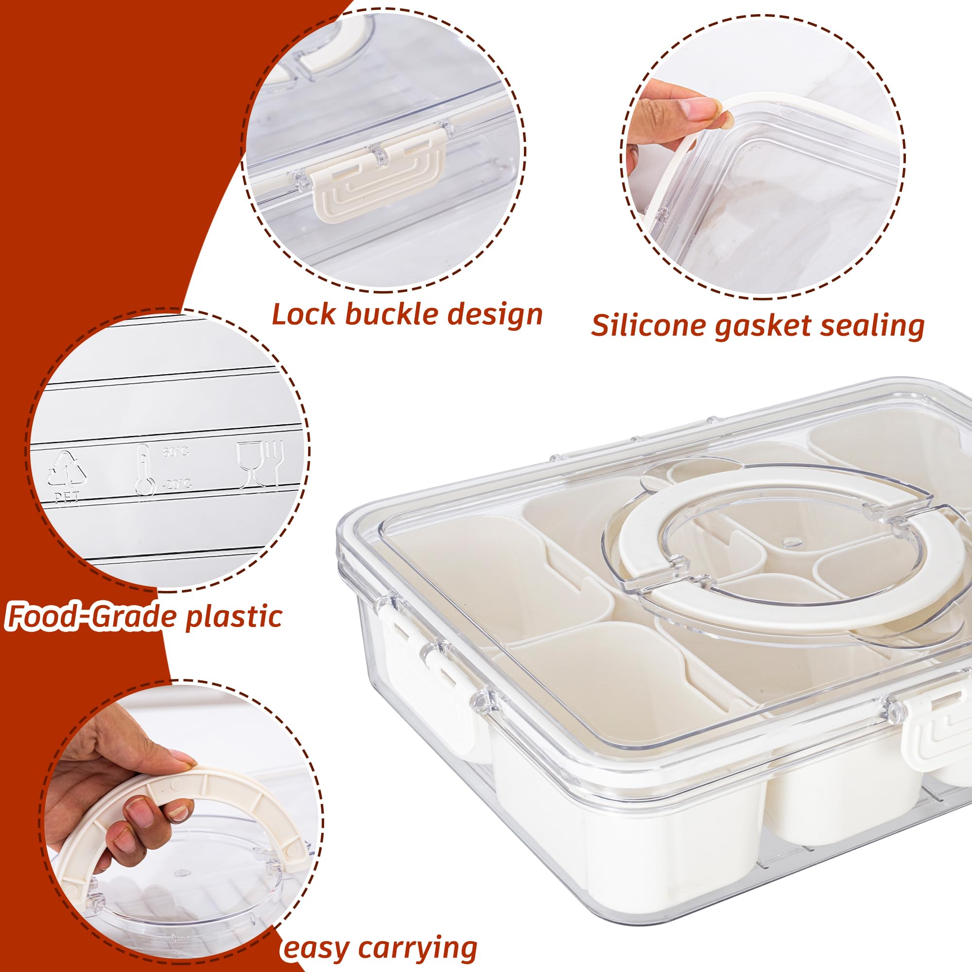 Contenedor transparente libre de BPA de Dingerjar, fácil de limpiar