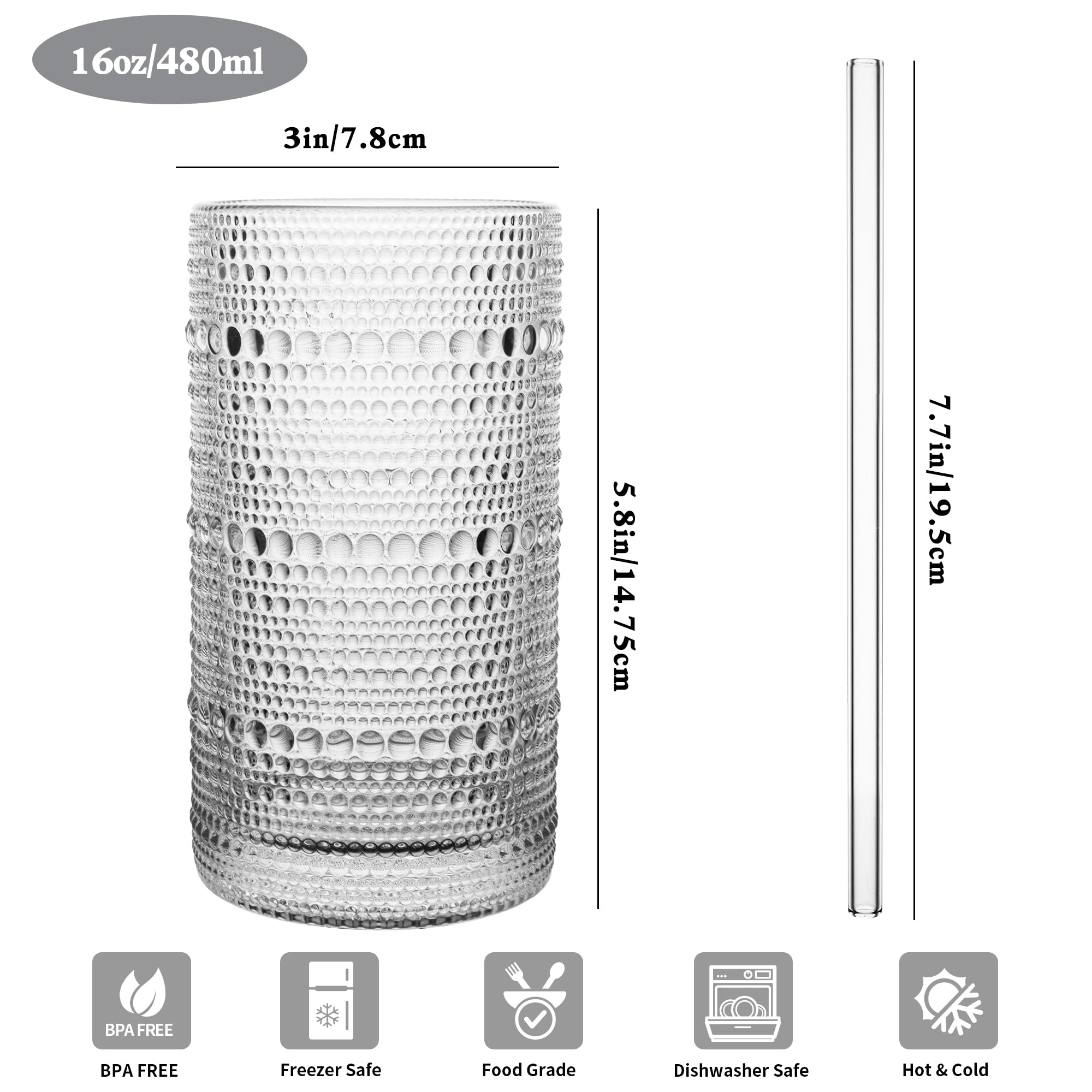 Conjunto de 12 vasos Dingerjar, diseño vintage para mesas elegantes