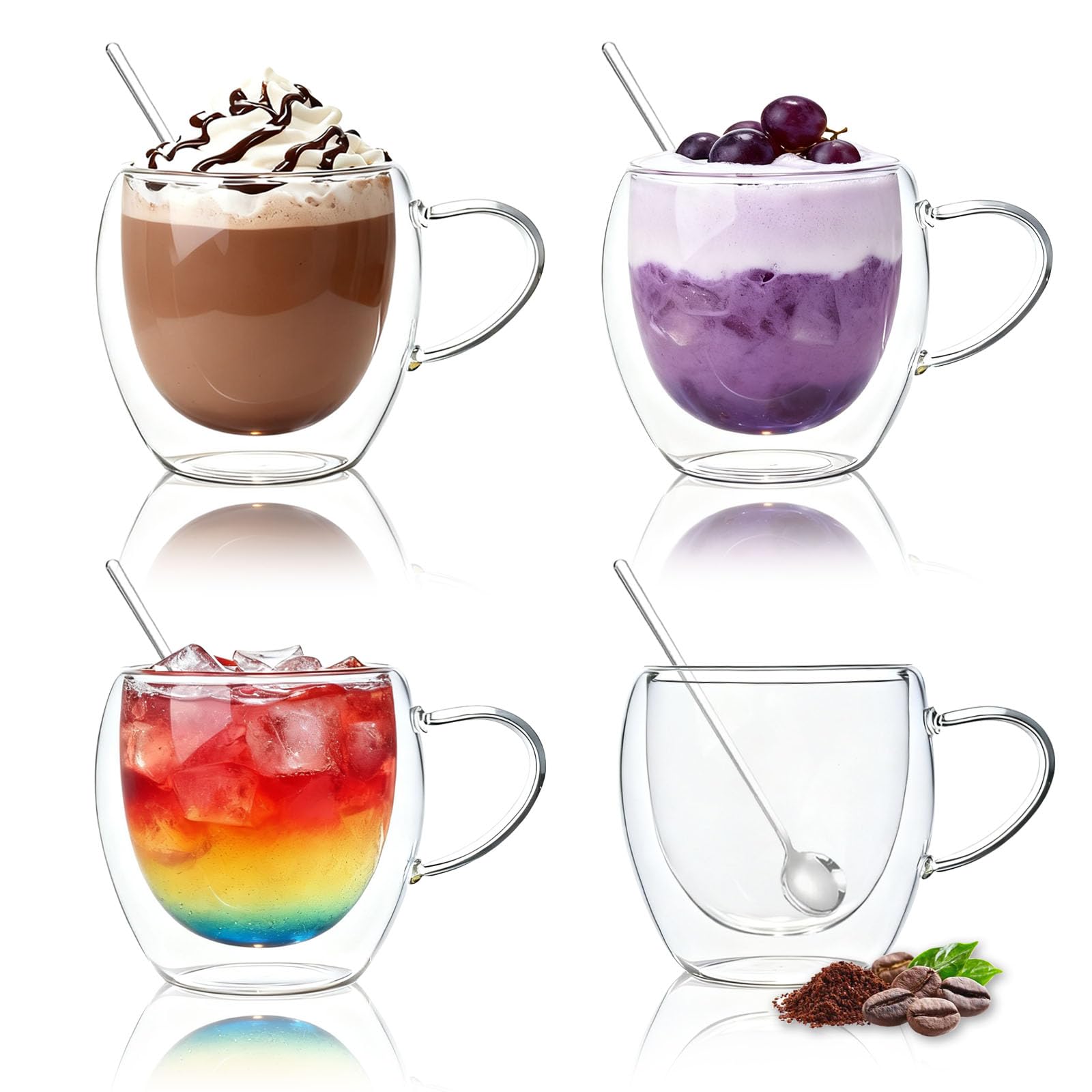 Taza DINGPAI con vidrio de doble pared mantiene caliente o fría sin quemar.