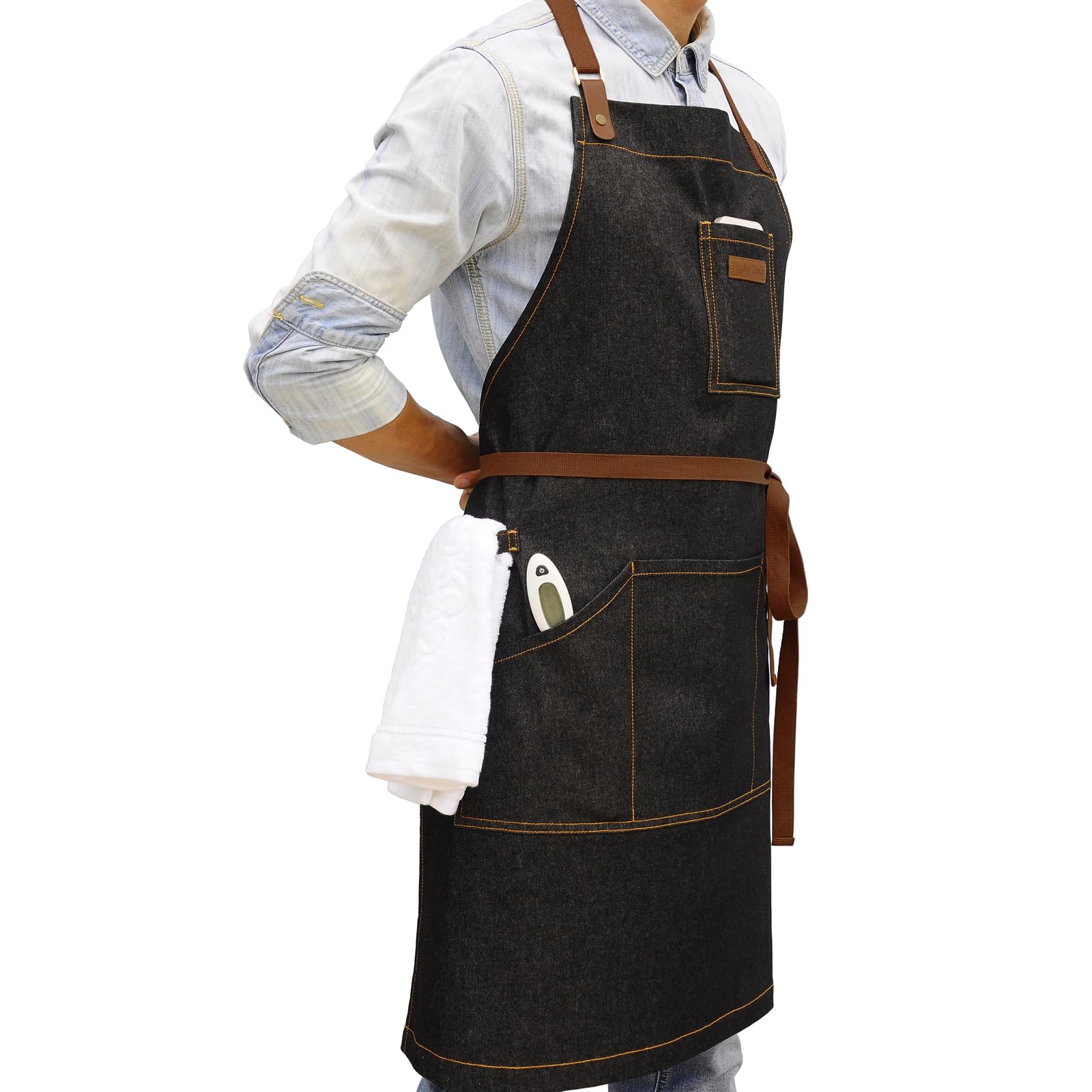 Delantal DingSay Trendy con tres bolsillos grandes para utensilios.