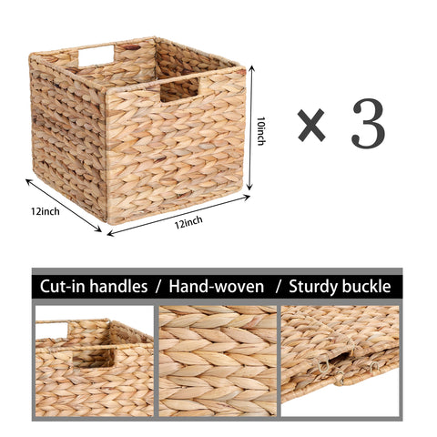 Conjunto de 3 cestas DINGTAI, perfecto para organizar despensa.