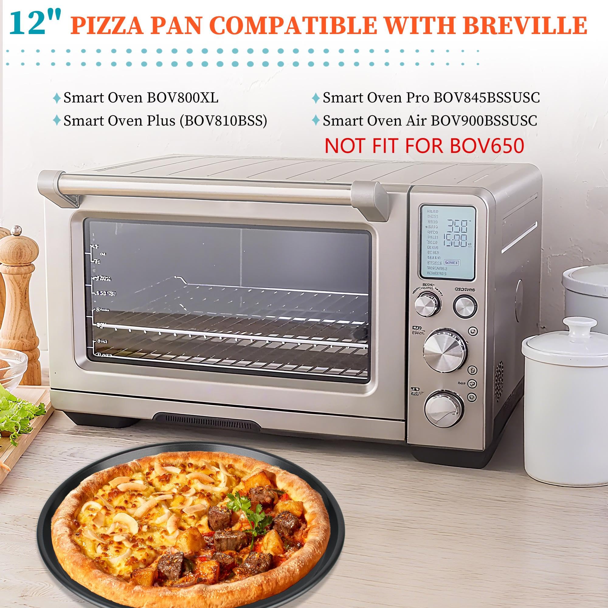 Dinlon pizza pan de acero al carbono, conducción de calor eficiente para horneados constantes.