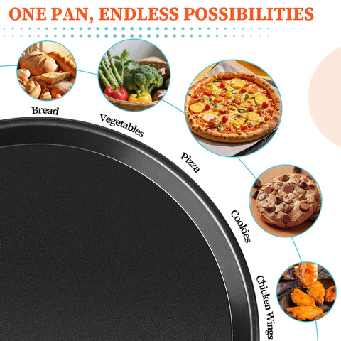 Dinlon sartén pizza para uso doméstico o comercial, versátil en la cocina.
