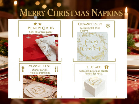 Dinokowa servilletas versátiles para mesa y decoraciones navideñas.