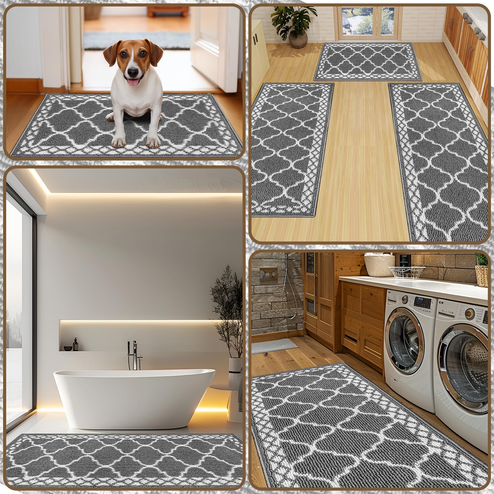 DINSUMRUG alfombra cocina antideslizante 20x48 en zona de tránsito de la cocina