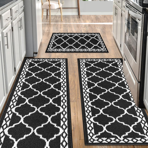 Alfombras de cocina DINSUMRUG conjunto 3 piezas frente a estufa para mayor comodidad.