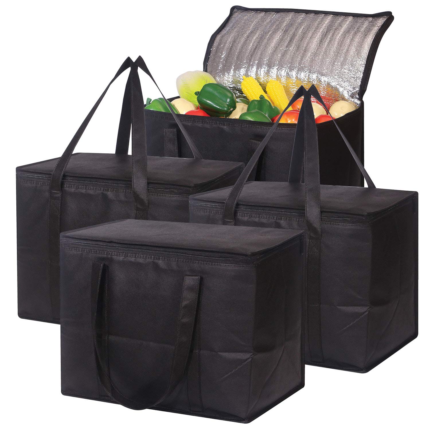 Bolsas aisladas grandes DIOMMELL con cremallera y asas, para compras pesadas y frescas.