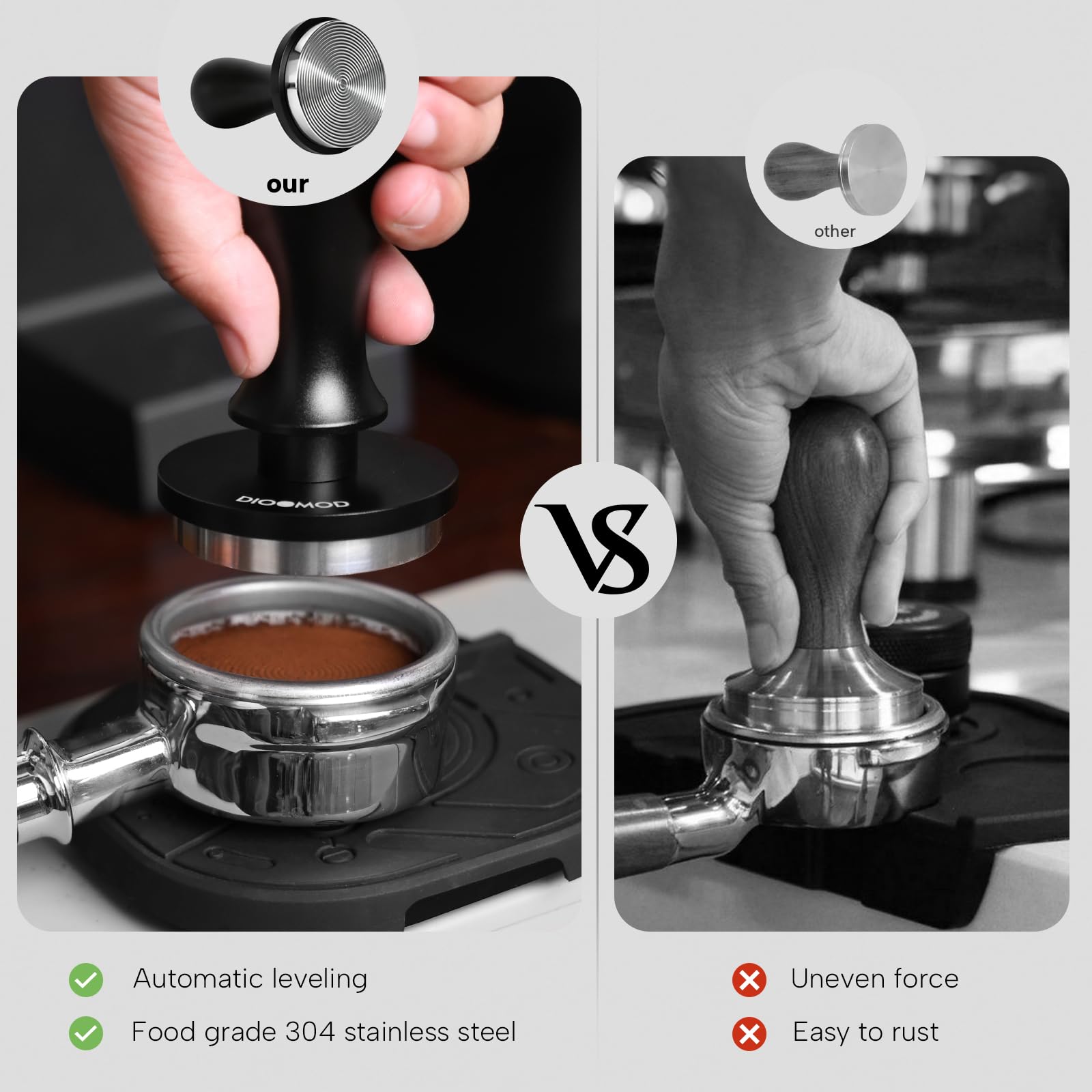 Dioomod compatible con portafiltros 58mm para diferentes máquinas.