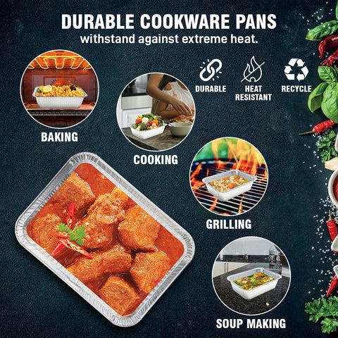 Diplastible bandeja de aluminio para catering ovalada con capacidad de 5 lb